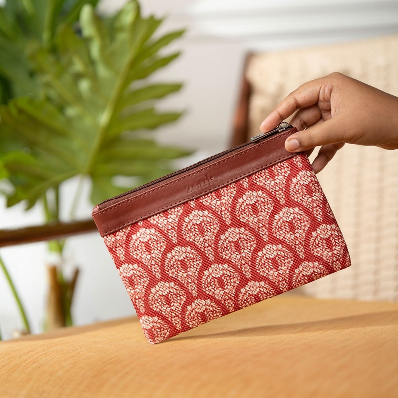 Chanderi Phool Cosmetic Pouch