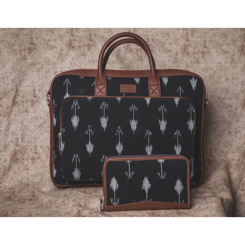 Ikat Arrow Combo - Laptop Bag & Chain Wallet