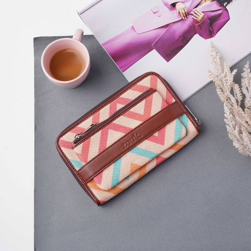 WavBeach Classic Zipper Metal Wallet