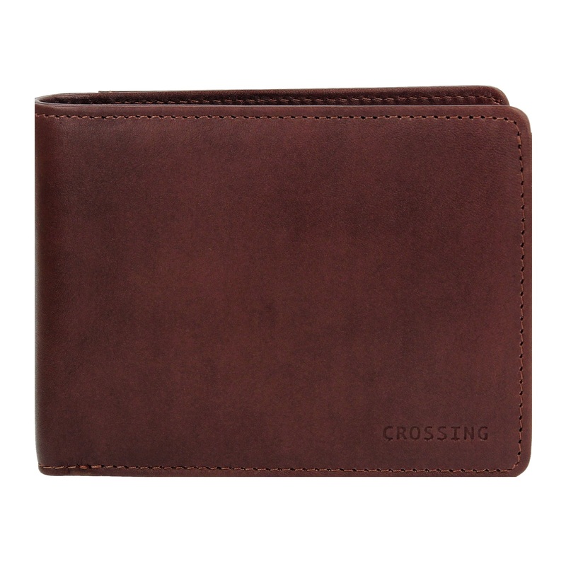 Crossing Vintage Slim Leather Wallet With Coin Pocket [5 Card Slots] - Kastine