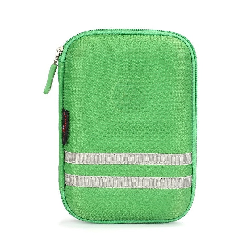 CoolBELL Travel Hard Disk Case - Organized Design, Premium Material | Electronic Accessories Pouch | 16x11x3 cm | Green