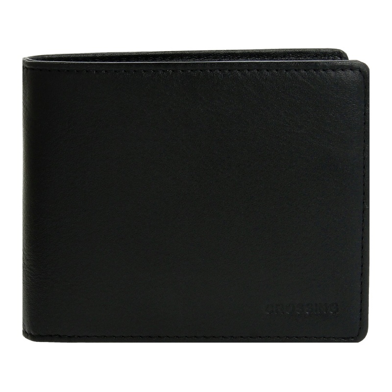 Crossing Prime Bi-Fold Nappa Leather Wallet With Flap [14 Card Slots] - Black