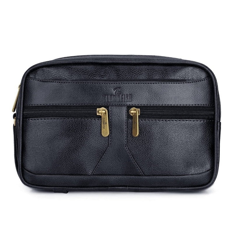 Multipurpose Travel Pouch - Elegant Design, Lightweight | Cash & Document Organizer | Black