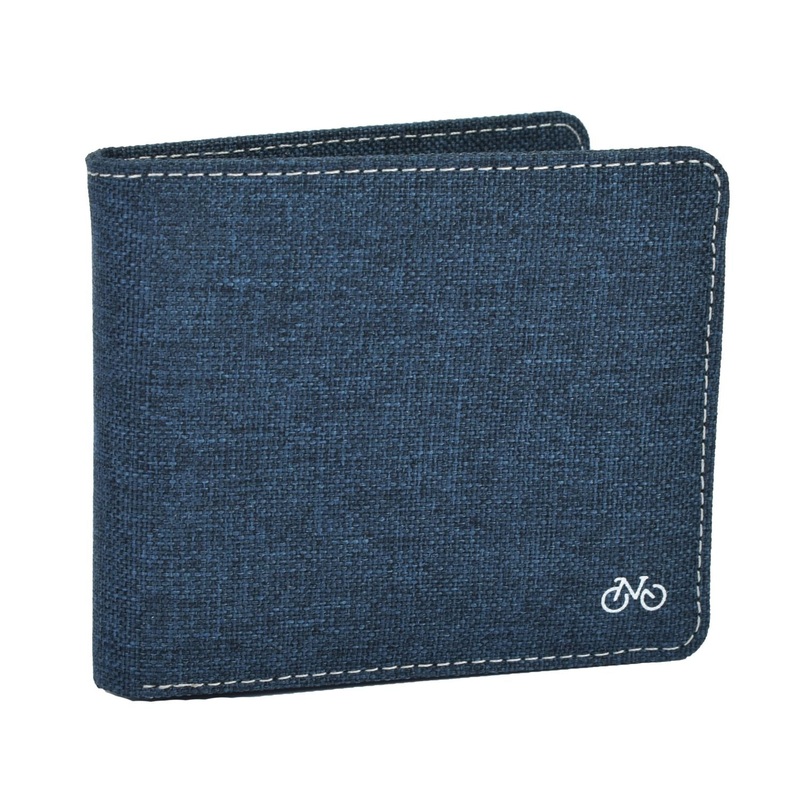 Nifteen London Billfold Wallet W/ Coin Purse And Card Flap - Navy W/ Grey Lining