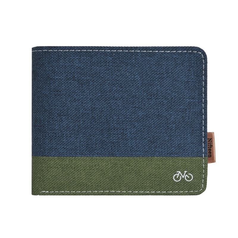 Nifteen London Billfold Wallet With Coin Pocket - Blue/Green