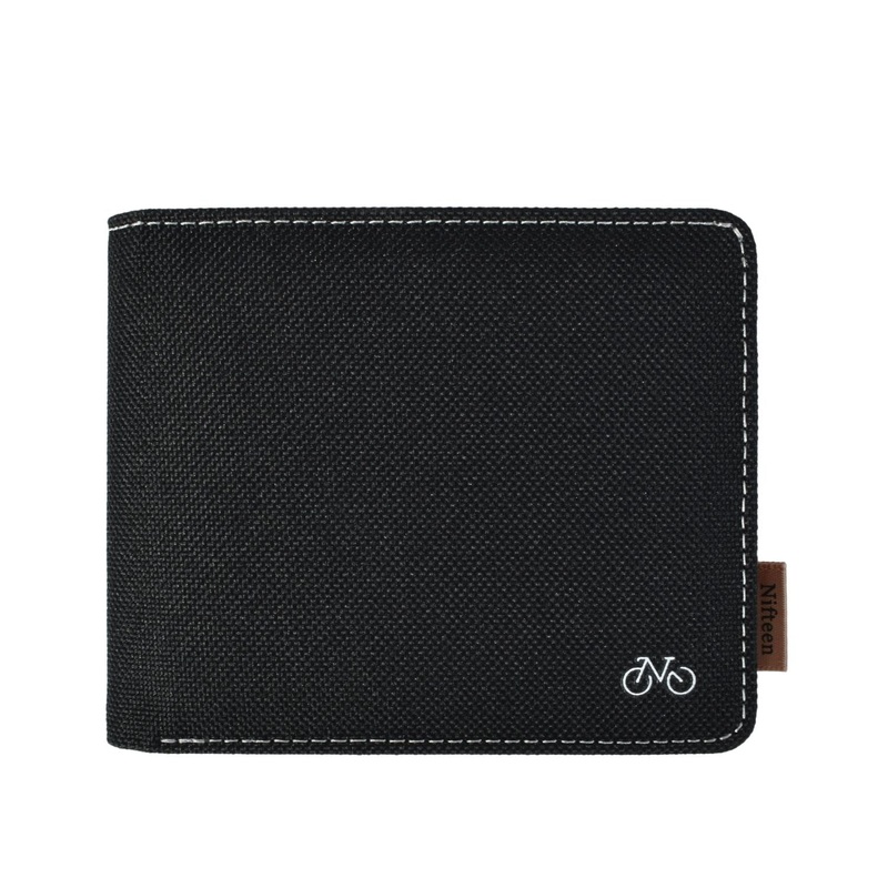 Nifteen London Billfold Wallet With Coin Purse - Black With Grey Lining