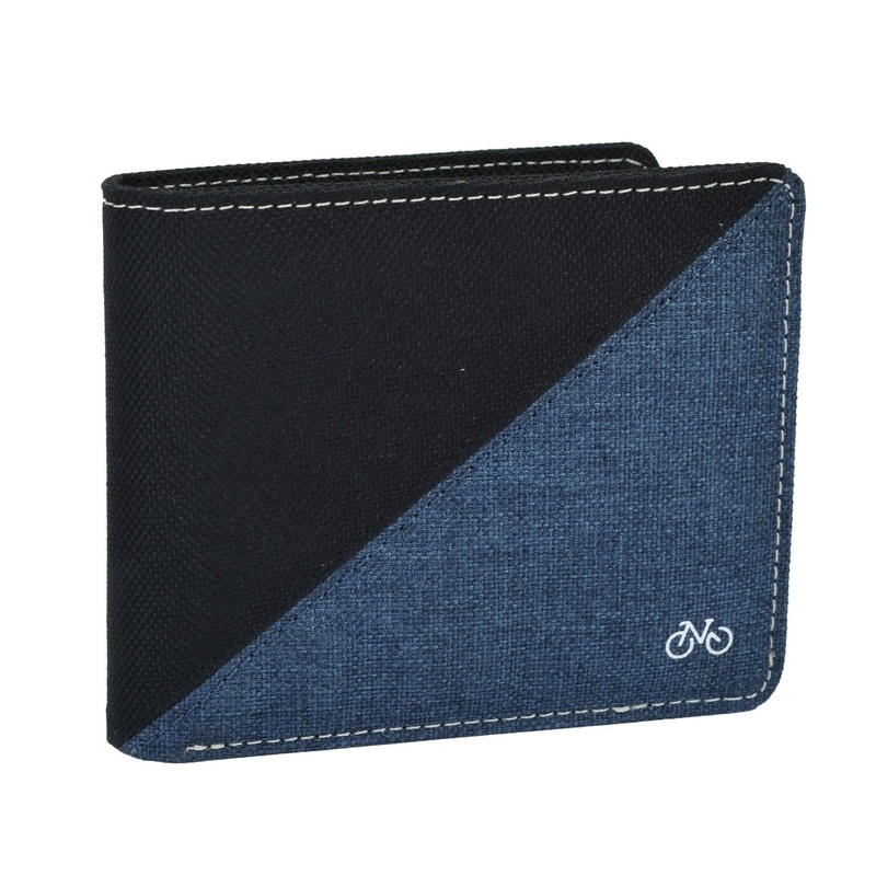 Nifteen London Billfold Wallet With Coin Purse (Diagonal) - Black/Navy