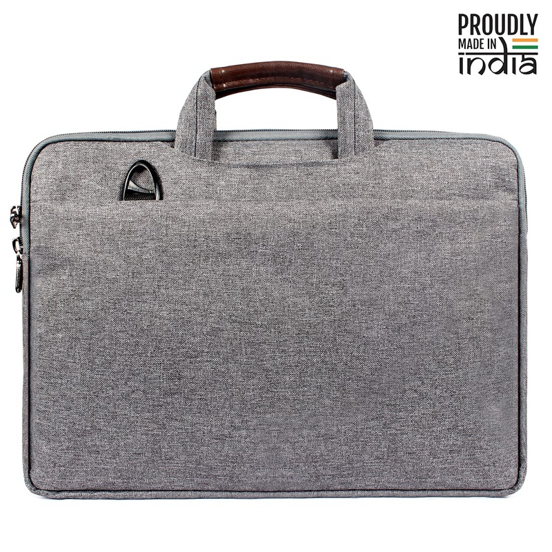 Slim Laptop Briefcase with Cushioned Compartment | 15.6 inch | Grey