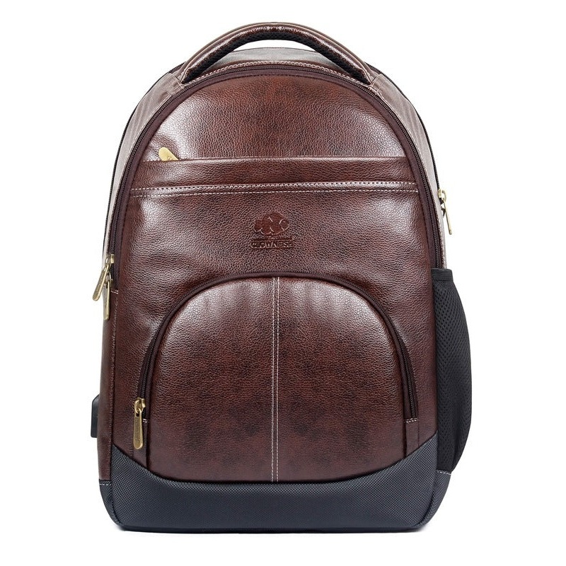 The Clownfish Combo of Travel Pouch Cash Money Pouch Coin Purse (Black) & The Clownfish Fredrick 27 liters Faux Leather 15.6 Inch Laptop Backpack for Men and Women (Hickory)