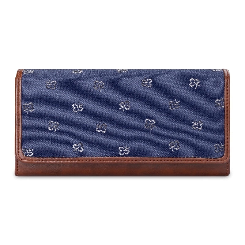 THE CLOWNFISH Wallet - Stylish Tapestry Fabric & Faux Leather | Slim Design | Blue-Spade