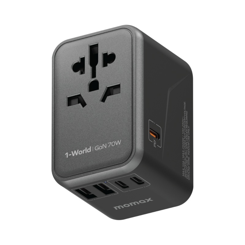 1-World Universal 5-Port Travel GaN Charger 70W