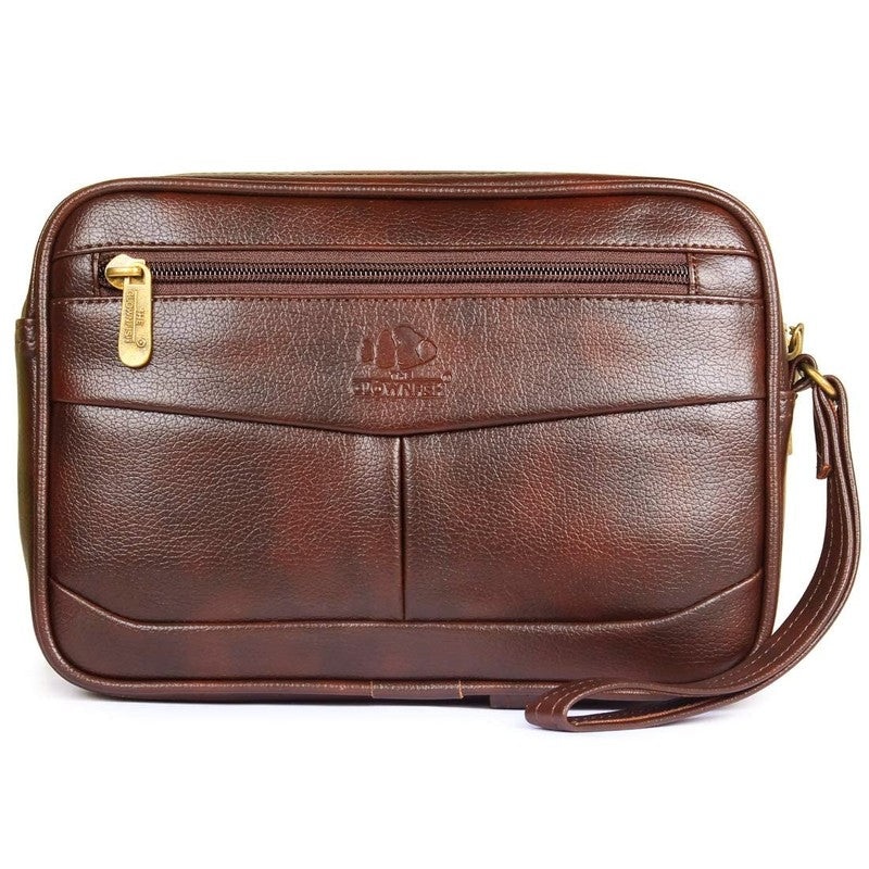 THE CLOWNFISH Multipurpose Travel Pouch - Elegant Design, Lightweight | For Cash, Jewelry & Essentials | Tan