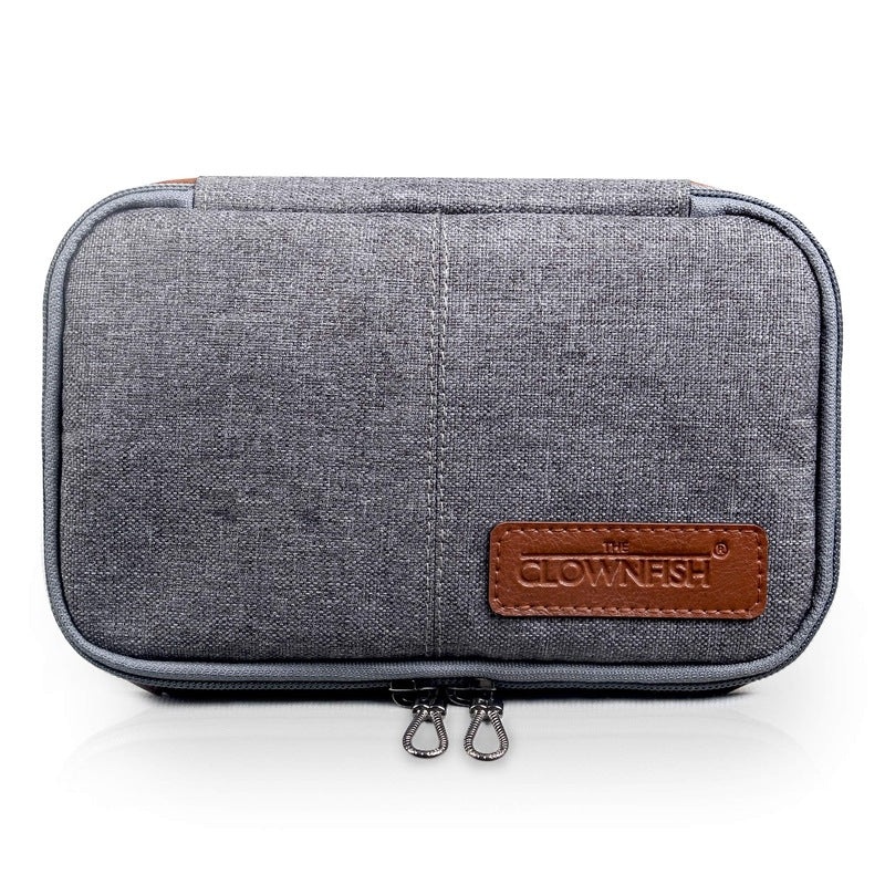 The Clownfish Scholar series Multipurpose Polyester Travel Pouch Pencil Case Toiletry Bag Shaving Kit Bag for Men Make-Up Pouch Cosmetic Case for Women Travel Kit for Men (Blue)