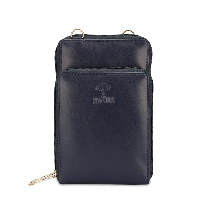 The Clownfish Trivia Vegan Leather Wallet - Stylish & Durable | Slim Design | Navy Blue