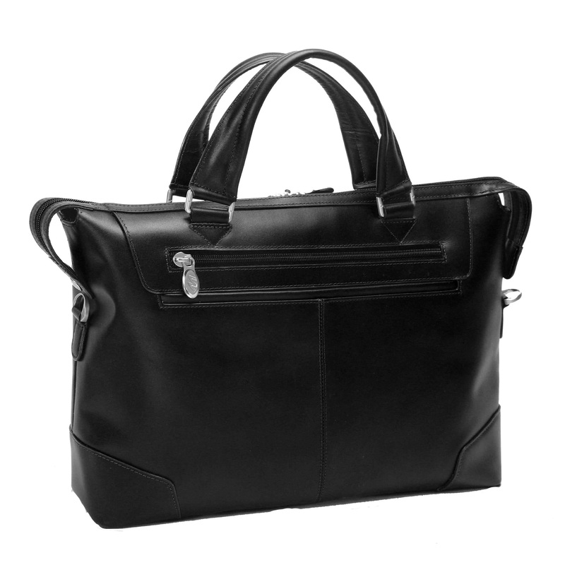 R Series Arcadia 17" Leather Slim Laptop Briefcase