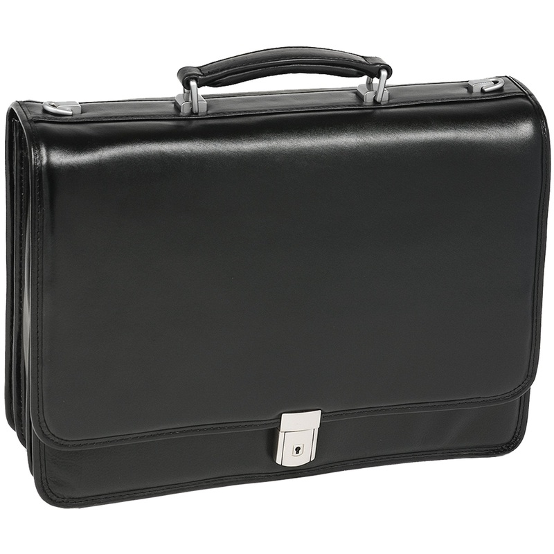 River North 15.4" Leather Triple Compartment Laptop Briefcase