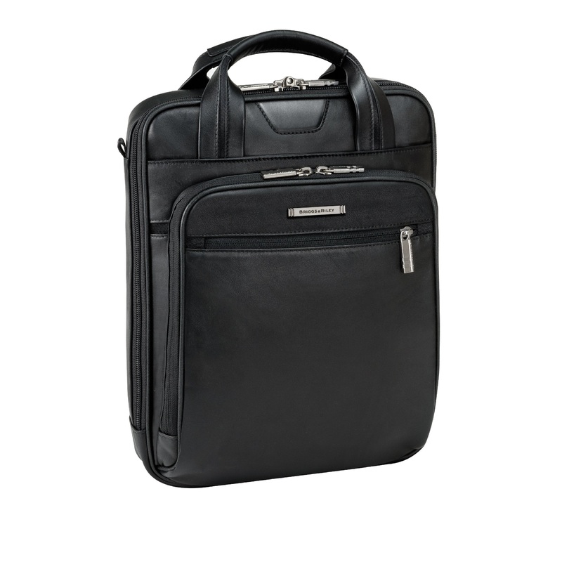 @work Small Slim Vertical Leather Brief