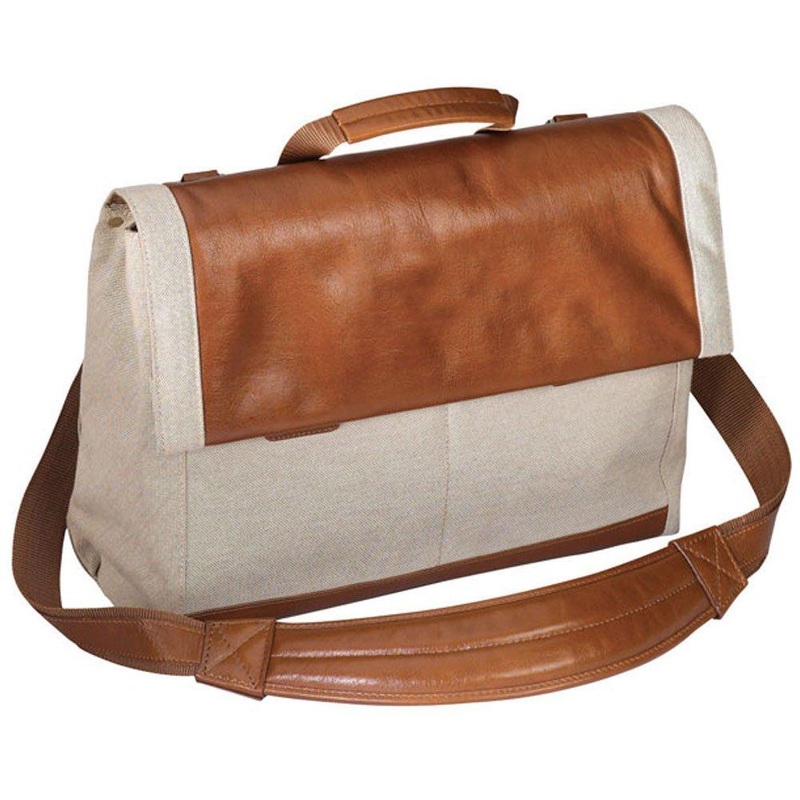 Antonio Flap over Leather Brief Case