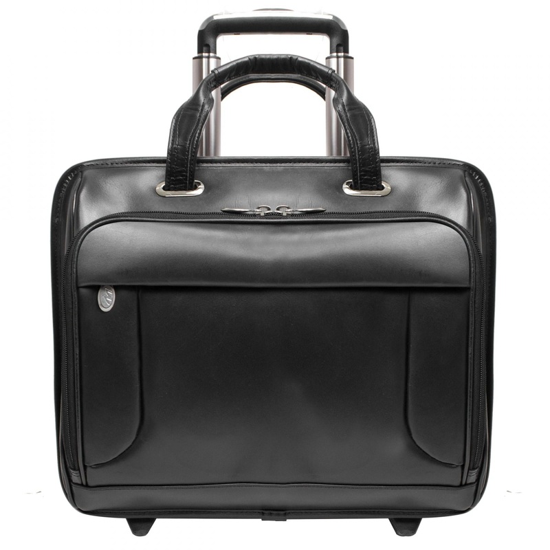 Greenwich 15.6" Leather Wheeled Laptop Briefcase