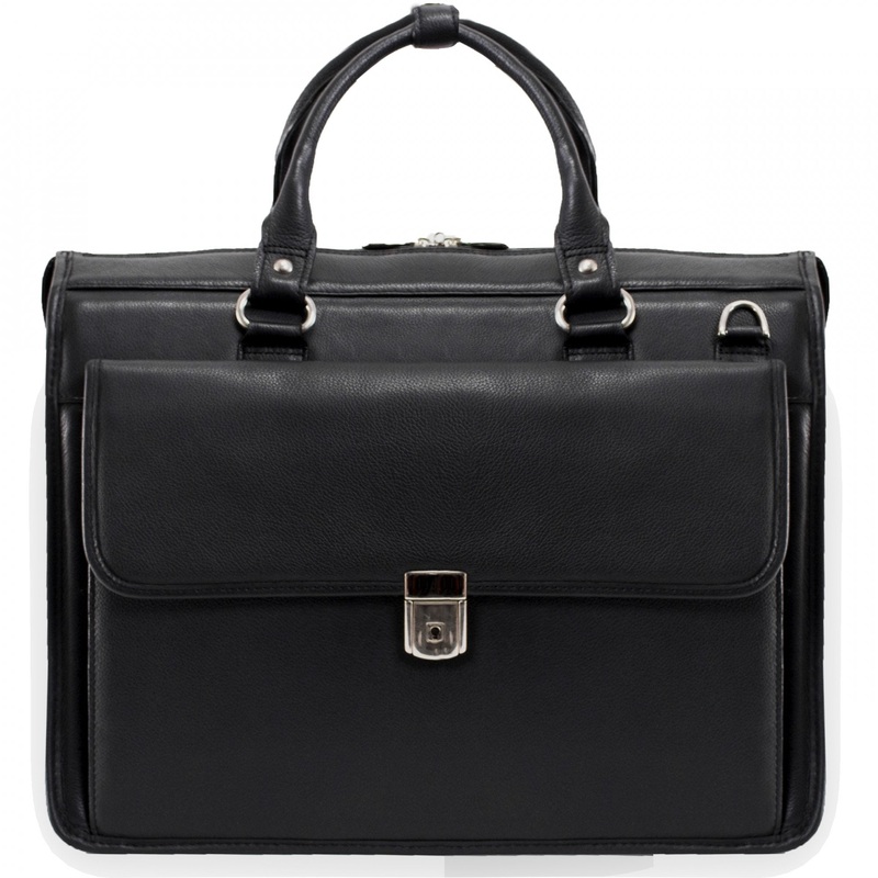 Gresham 15.6" Leather Litigator Laptop Briefcase