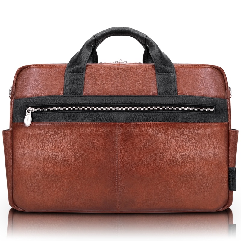 Southport 17" Leather Two-Tone Dual-Compartment Laptop & Tablet Briefcase