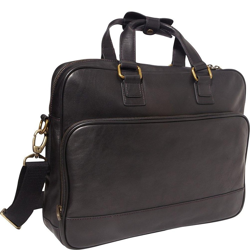 Tacconi Slim Leather Laptop Briefcase