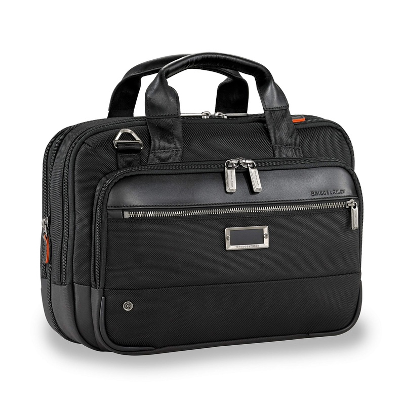 @work Leather Accent Medium Brief