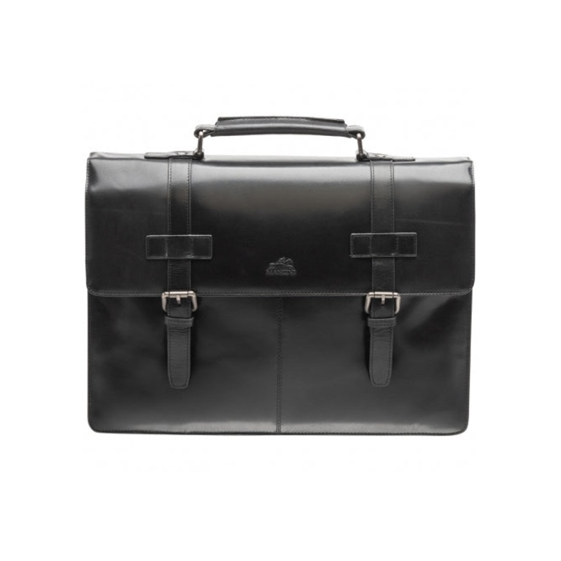 Mancini Leather Double Compartment Briefcase for 15.6 Laptop / Tablet