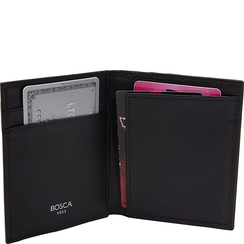 Bosca Men's Nappa Vitello Collection Front Pocket Wallet w Magnetic Clip Leather Money Clip