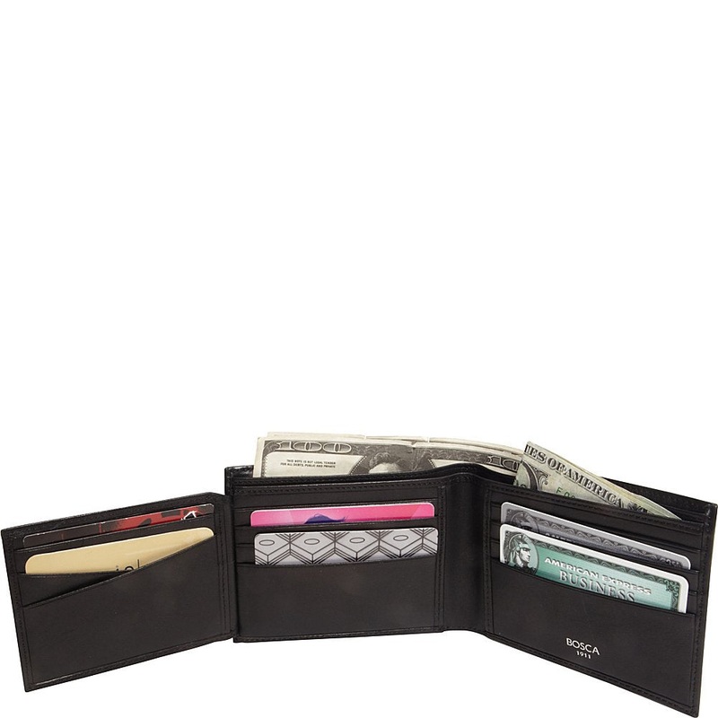 Bosca Men's Nappa Vitello Collection Continental ID Wallet