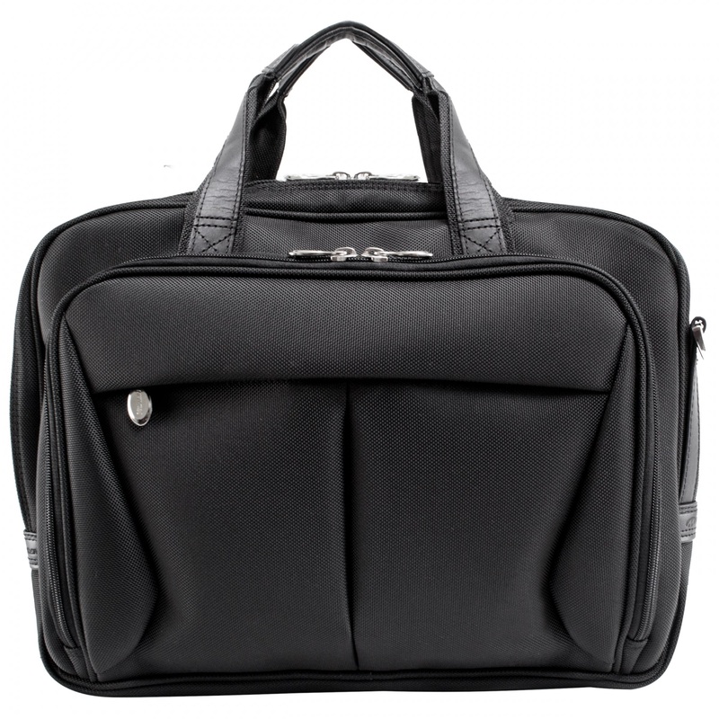 McKlein USA Pearson 17" Nylon Expandable Double Compartment Laptop Briefcase