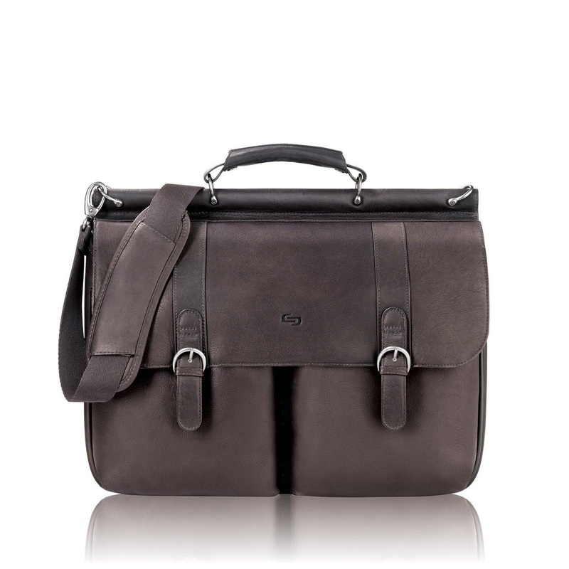 Solo Warren 16" Leather Laptop Briefcase