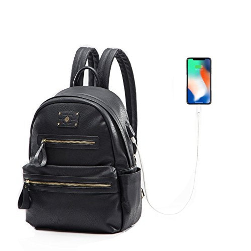 Leather Backpack By Miss Fong,Backpack For Girls Laptop Backpack For Women With Usb Charger,Fits 13