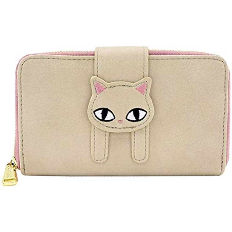 Loungefly Cat Face Wallet, Tan, One Size