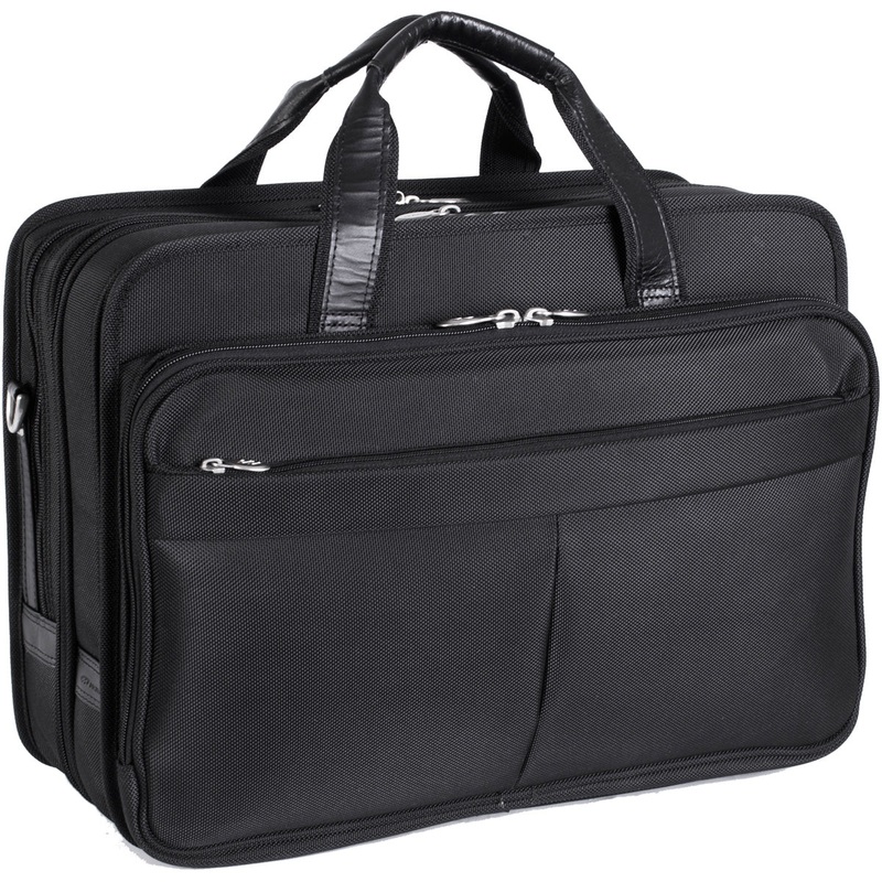 Mcklein R Series Walton Nylon 17In Expandable Dbl Compartment Laptop Case