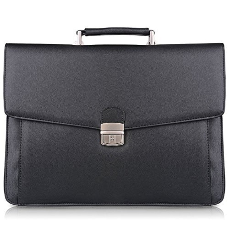 On Sale S-Zone Mens Microfiber Leather Flapover Briefcase Messenger Bag Fit 14 Inch Laptop Bag