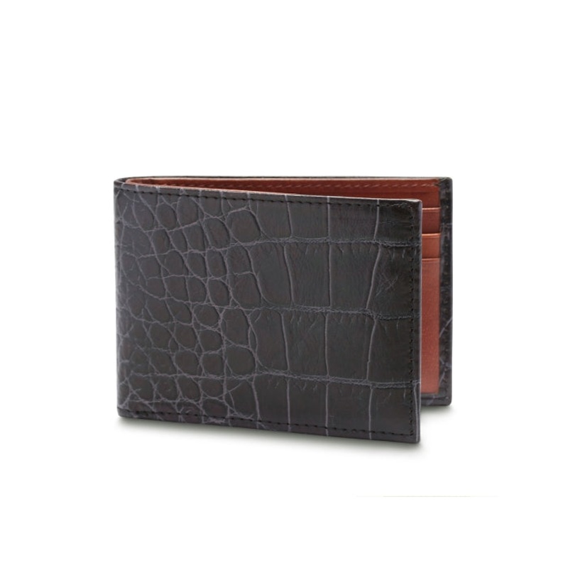 Bosca Crocco Bifold Leather Wallet