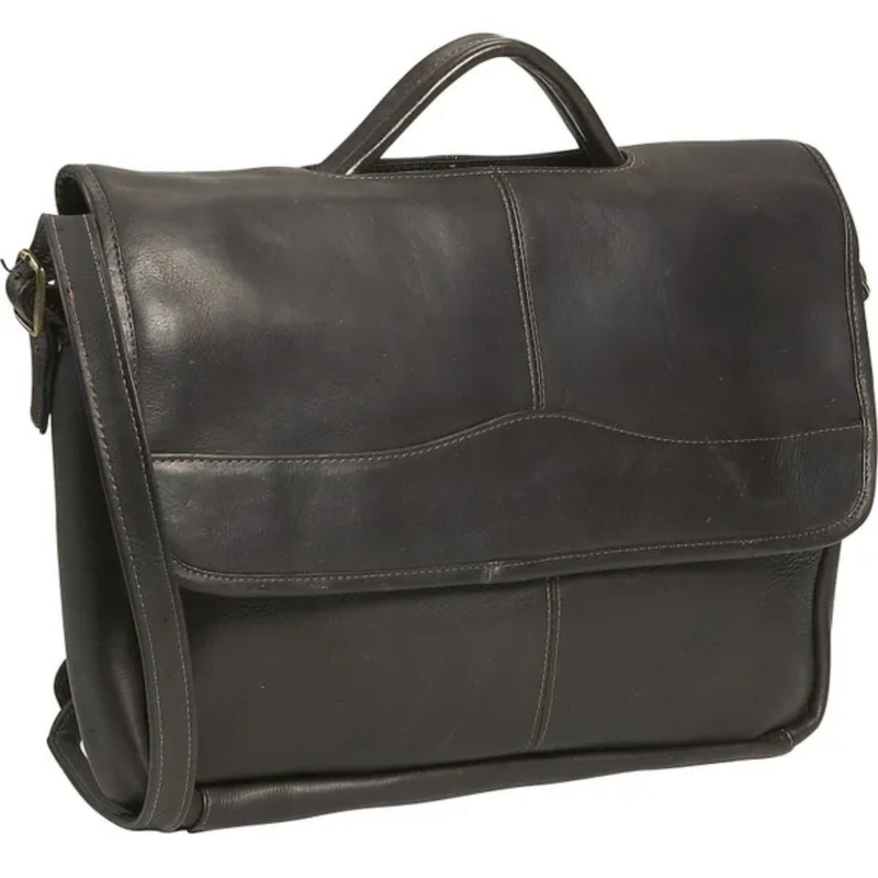 David King & Co. 172 Leather Single Gusset Porthole Zippered Briefcase