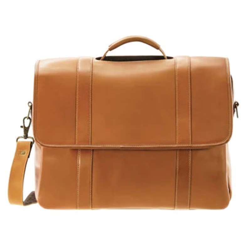 Daytreker Leather Flapover Briefcase/Messenger Bag