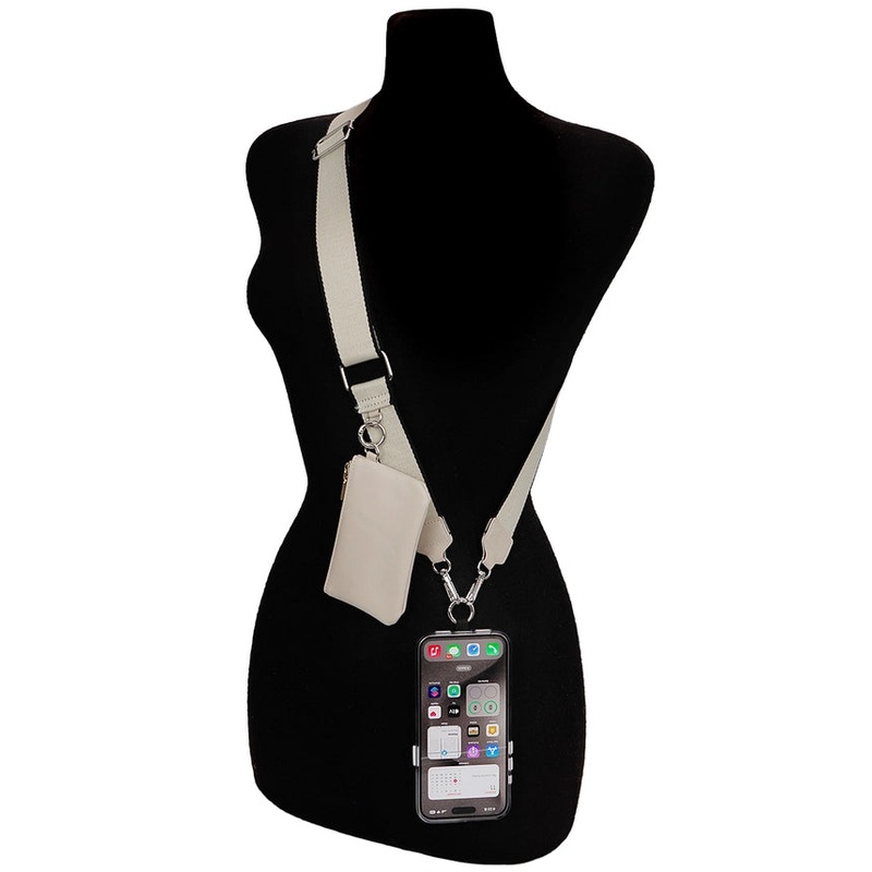 Smartphone Crossbody Lanyard With Detachable Zippered Pouch