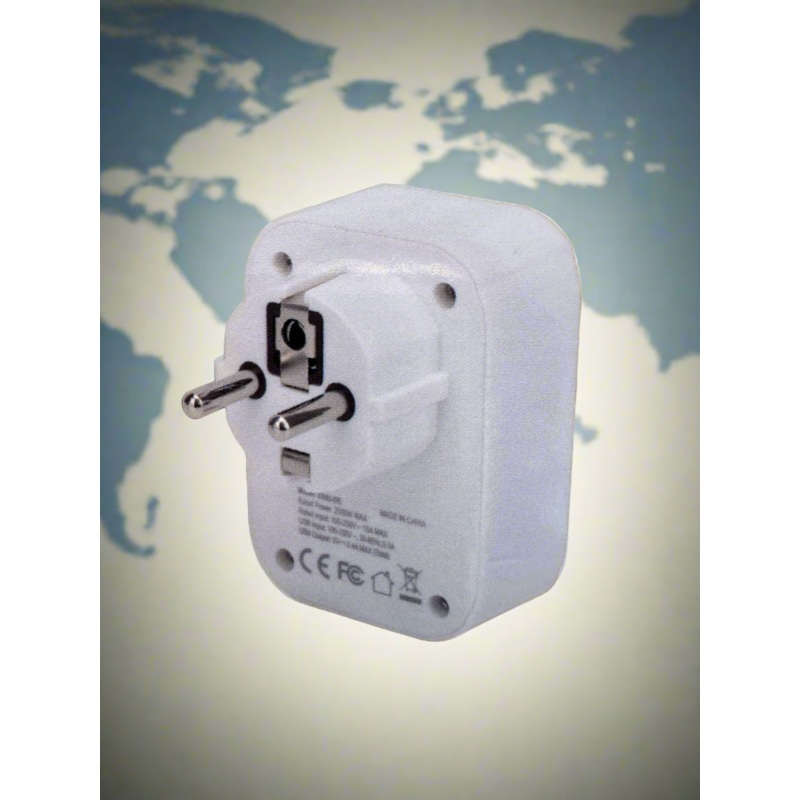 Voltage Valet European Grounded Adapter Plug With 2 USB-A 3 USB-C