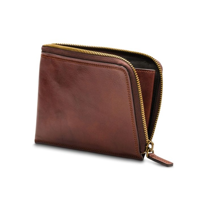 Bosca Dolce Zippered Leather Wallet