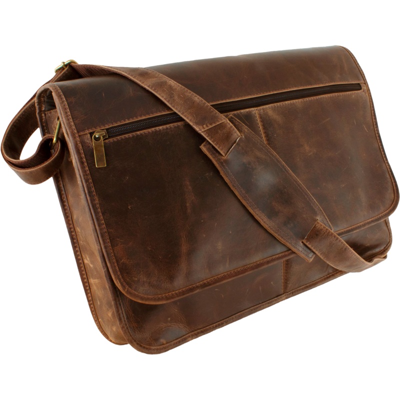 Columbian Distressed Leather Messenger Bag 771-20301