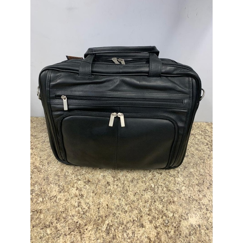 NLDA DayTrekr Double Top  Zip Leather Briefcase 771-1403