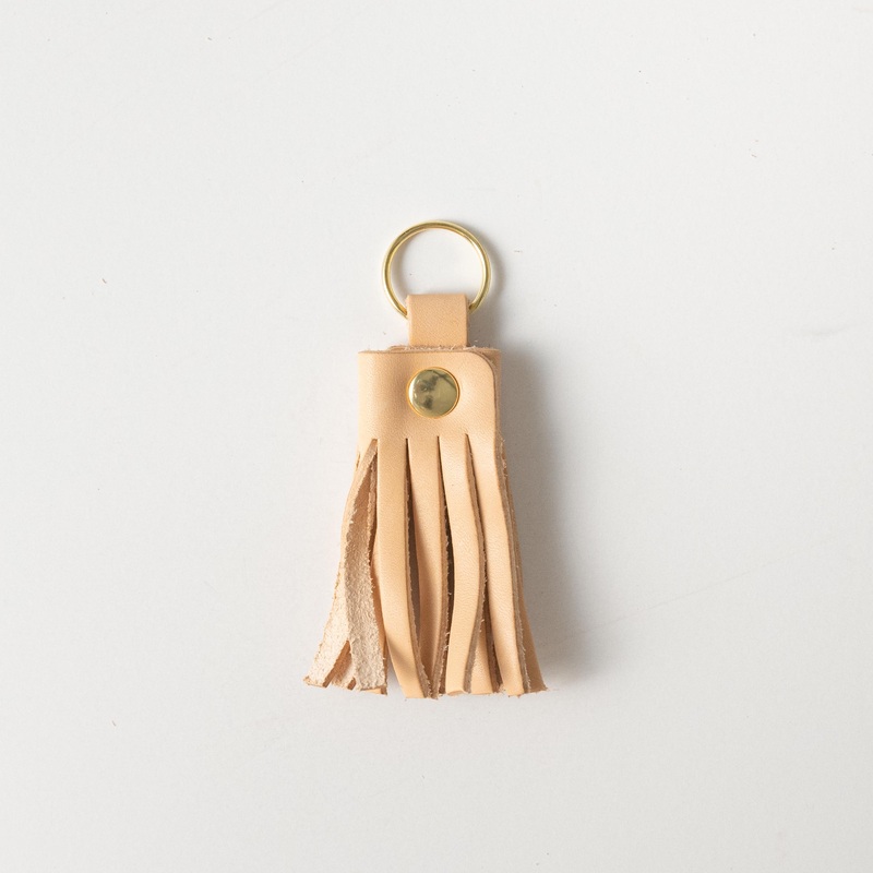 Rustic  Vegetable Tanned Tassel Keychain
