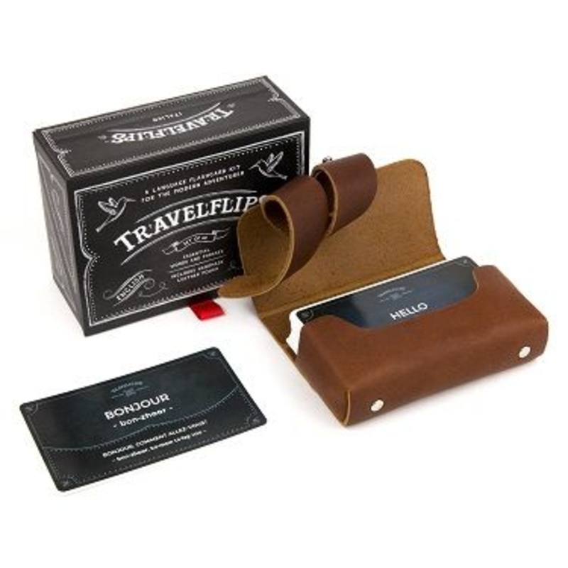 Travelflips Language Flashcards Deluxe Leather Case Edition