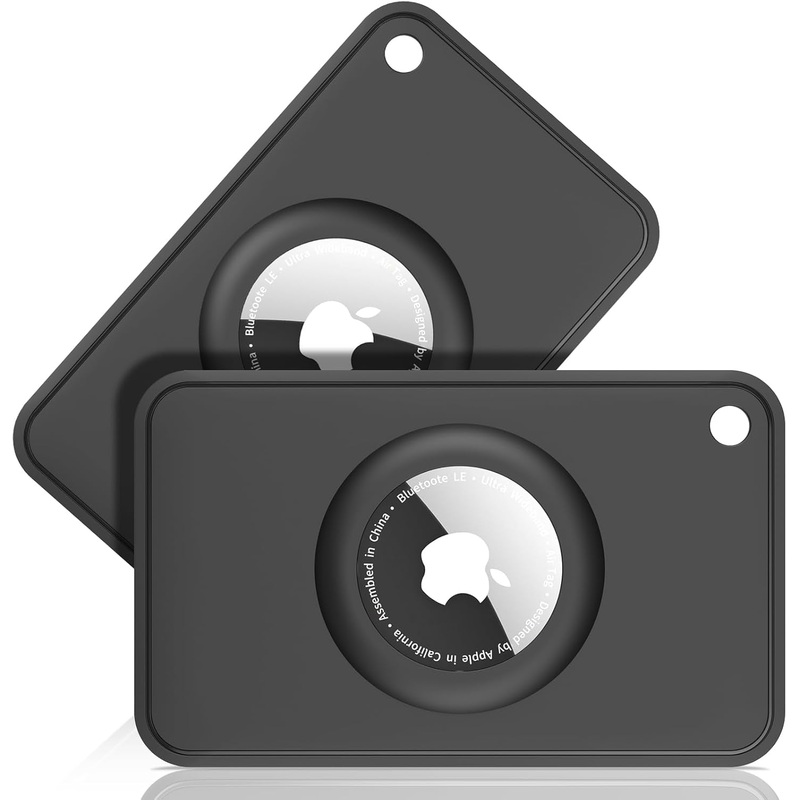 2-Pack Airtag Wallet Holder, Silicone Slim Card Holder for Apple Airtag