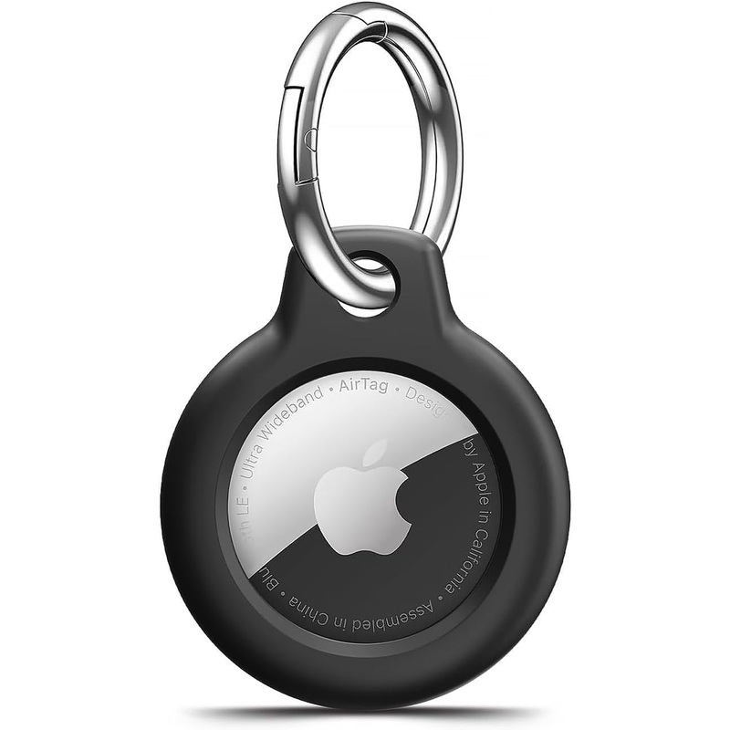 Airtag Holder Keychain, GPS Tracker Cases Cover, Black