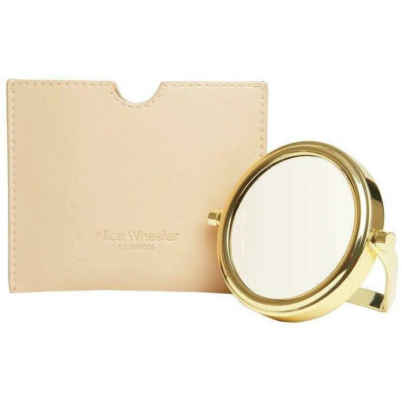 Alice Wheeler London Venice Mirror and Pouch - Sand Cream