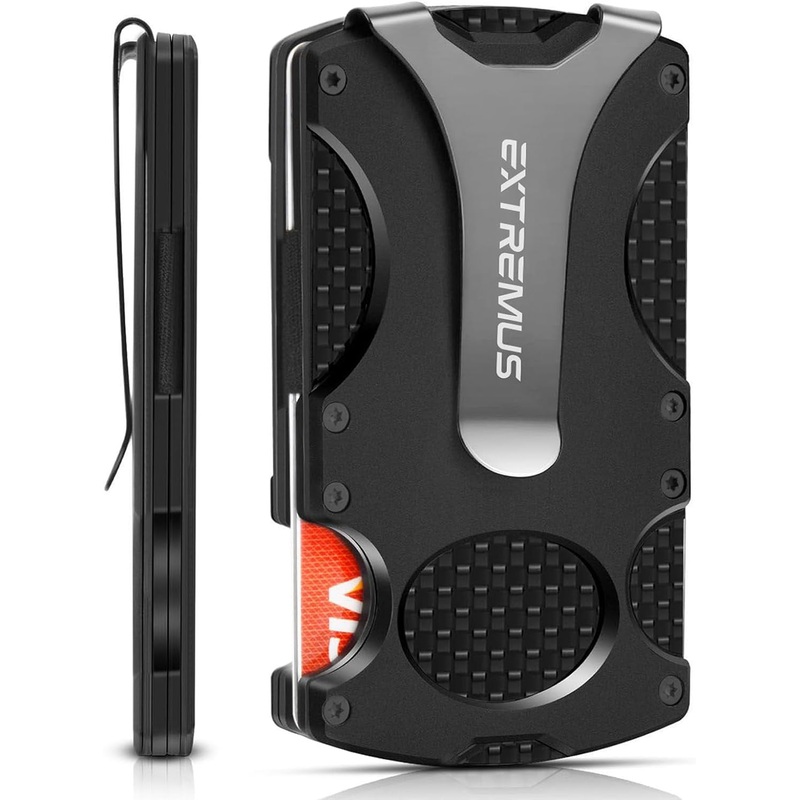Carbon Fiber Tactical Wallet with Money Clip for Men